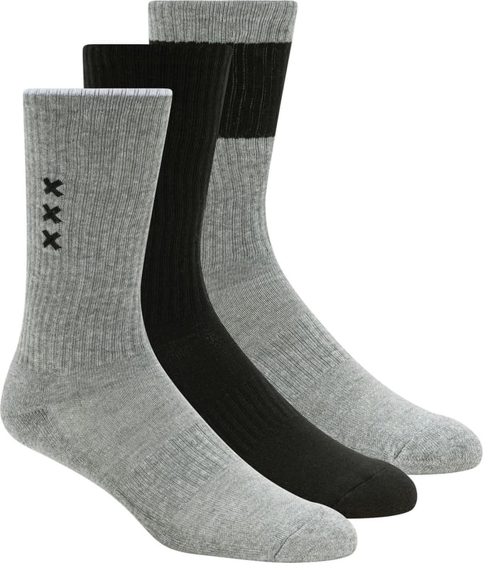 Scotch & Soda 3PK MENS 1/2 TERRY CREW Heren Sokken - Medium Grey - Maat OS