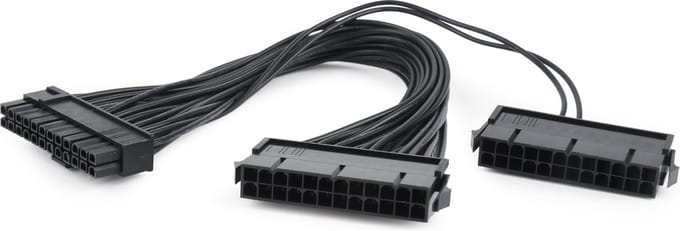 Cablexpert ATX 1x 20+4-pins (m) - 2x ATX 24-pins (v) Y-voedingskabel - 0,30 meter