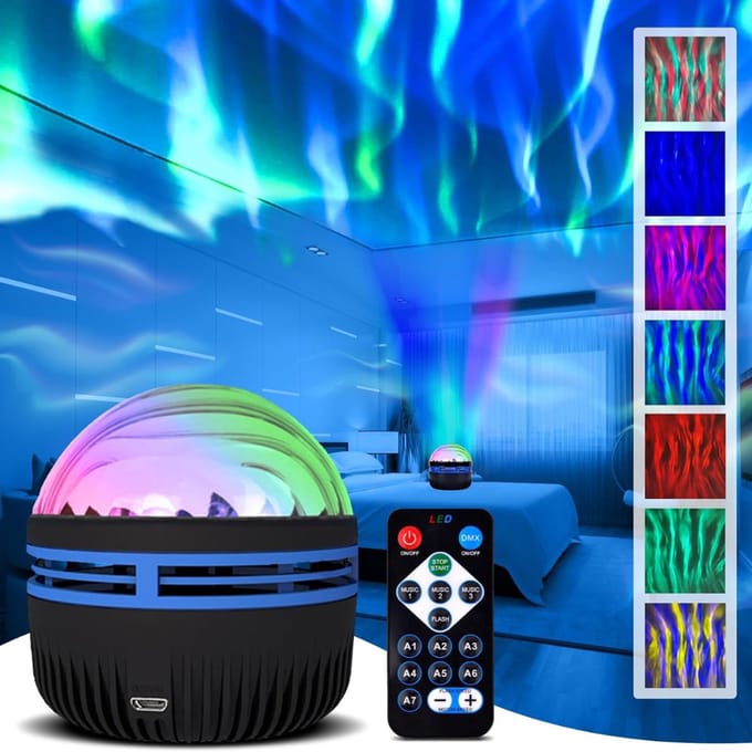 MMP® Noorderlicht Projector - Aurora Projector - Galaxy Lamp - 4x3x3cm - Zwart