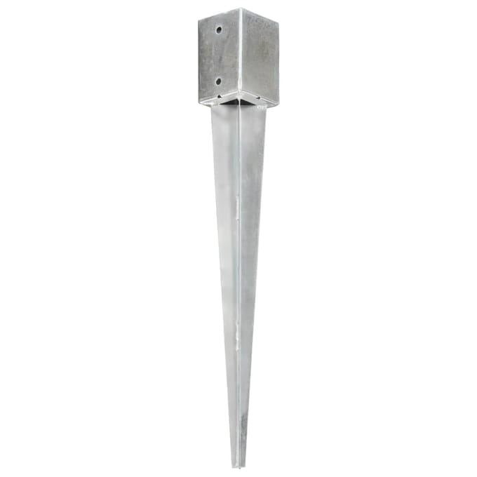 vidaXL - Grondpinnen - 6 - st - 9x9x75 - cm - gegalvaniseerd - staal - zilverkleurig