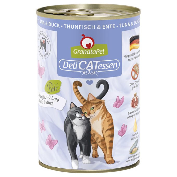 6x400g GranataPet DeliCatessen Tonijn & Eend Kattenvoer