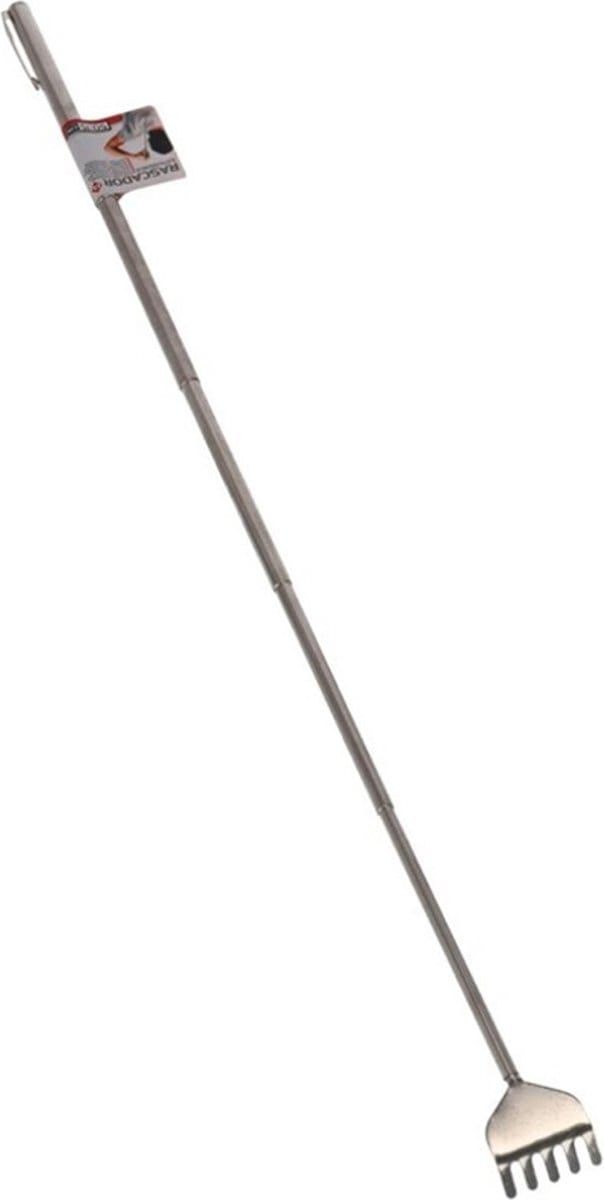 Gerim Ruggenkrabber - stevige hark - uitschuifbaar tot 50 cm - zilverkleurig