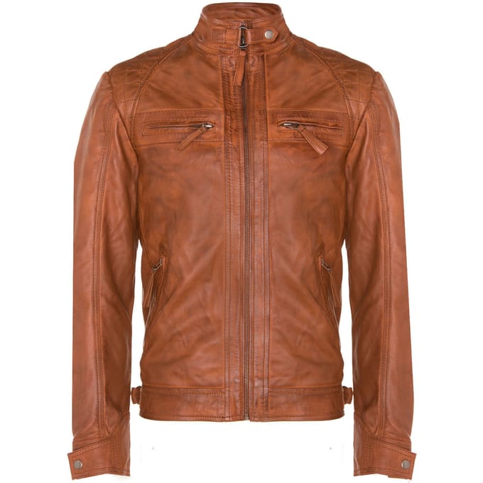 Leren Rock Racing gewatteerd bikerjack