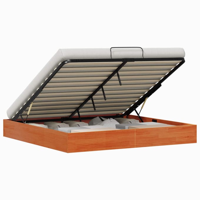 vidaXL - Ottoman - bedframe - met - opbergruimte - Wasbruin - 180 - x - 200 - cm