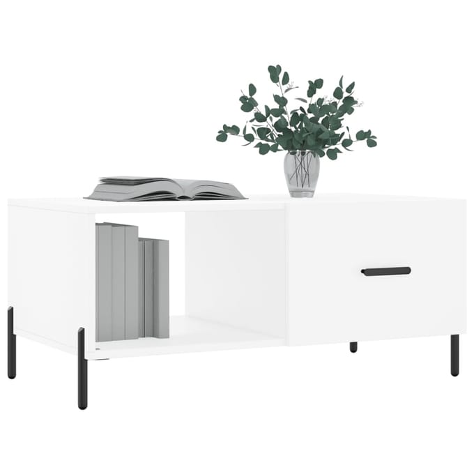 vidaXL Salontafel 90x50x40 cm bewerkt hout wit
