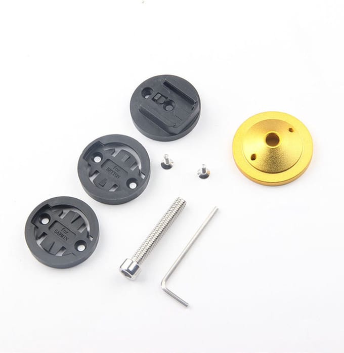 Qatrixx GPS Stem Mount - Top Cap - Fiets Houder - Stuurhouder - Garmin Edge Gps Houder - Goud