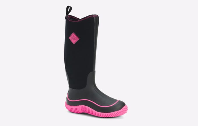 Muck Boot Hale | Zwart/Roze - Regenlaarzen - Maat 41 -