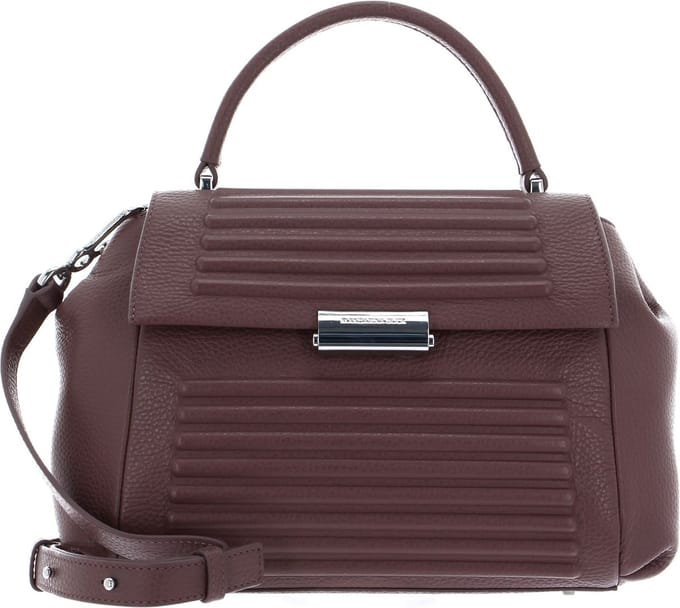 MANDARINA DUCK Leren Handtas Schoudertas I-Con Handbag Balsamic Oud roze