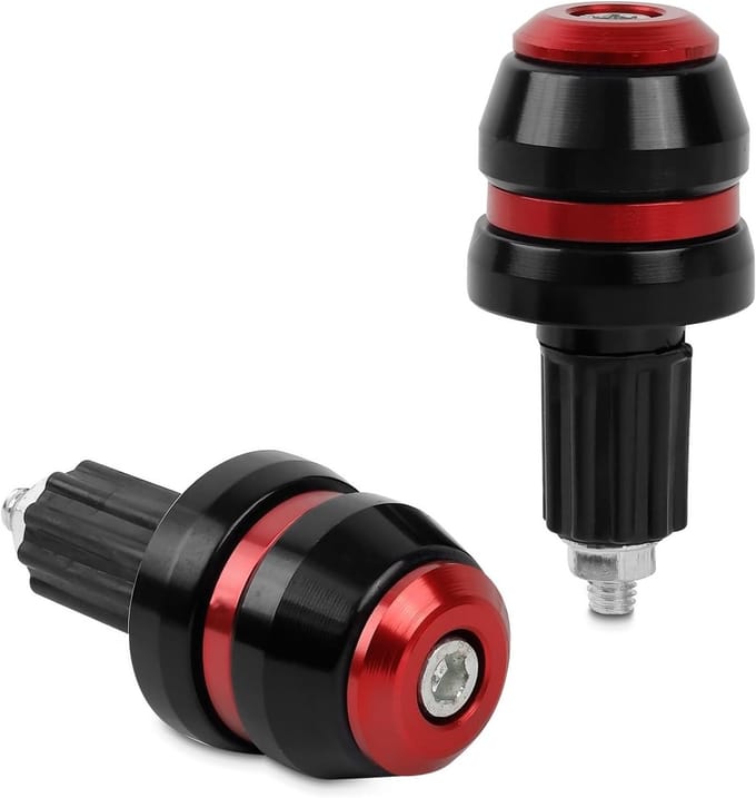 Motorfiets Handvatten met Bar End Sliders - Rood, Antislip en Duurzaam Ontwerp