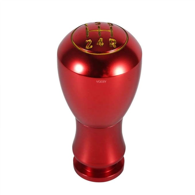 Dailygoods - Universele 5 Versnellingen Aluminium Versnellingsknop - Rood