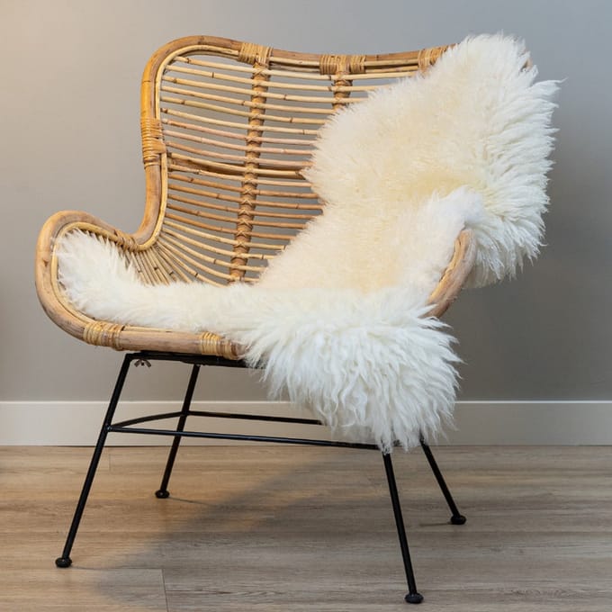 WOOOL Schapenvacht - Classic Wit CURLY M (100x55cm) 100% Echte Schapenvachten - ECO+ Dierenvel