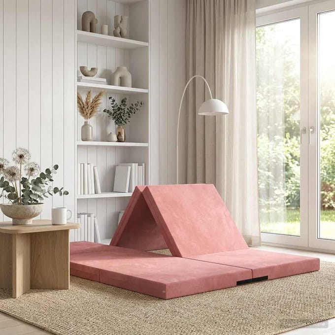 vidaXL - Vouwbare - Sofa - Bed - 70 - x - 67 - x - 48 - cm - Roze