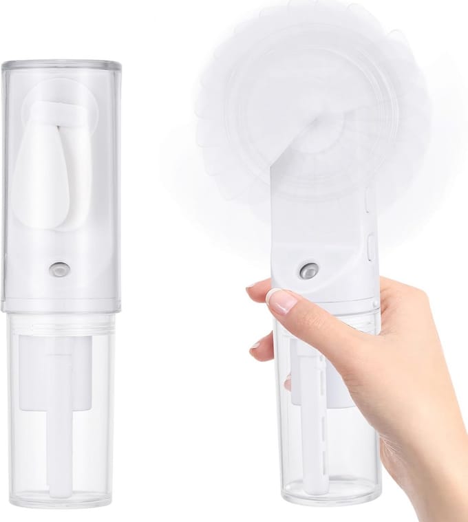Oplaadbare Mini Handventilator met Watersproeifunctie - Draagbare Ventilator voor Binnen en Buiten