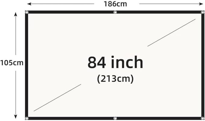 Projectiescherm - Beamer scherm - Thuisbioscoop Ervaring - 160 graden kijkhoek - 84 inch - Wit