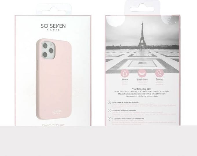 SoSeven, Hoesje Geschikt voor Apple iPhone 12/12 PRO SMOOTHIE, Roze