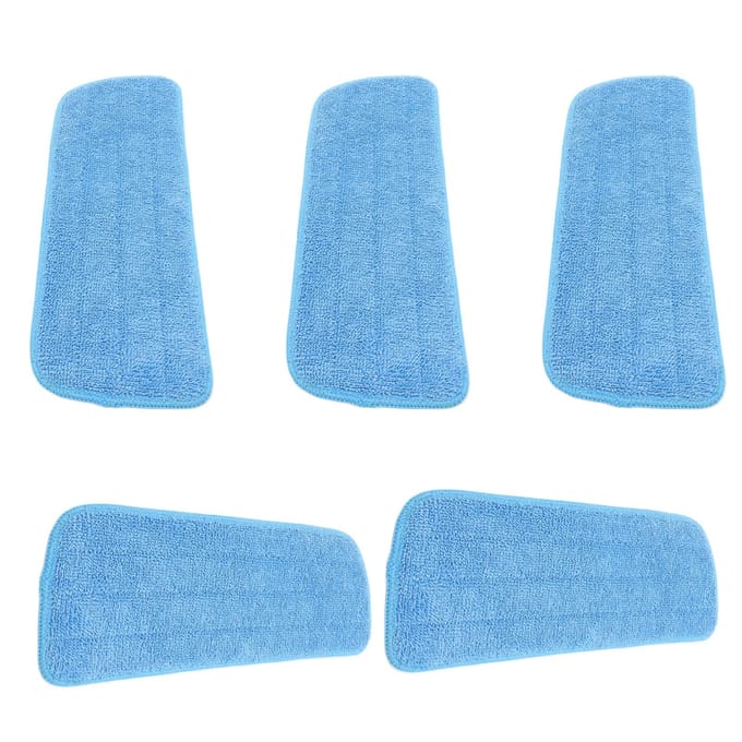 5 Pièces Tampons de Vadrouille Plate en Microfibre Chiffon de Nettoyage Remplacement pour Vadrouille à Scratch Universelle 14x41cm gray