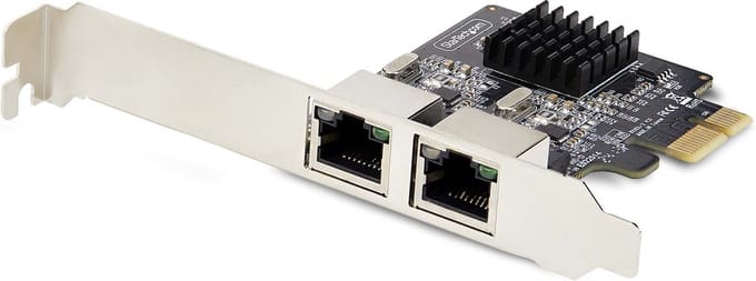 StarTech.com 2-Port Gigabit PCIe Ethernet Adapter Kaart, 1Gbps PCIe Netwerkkaart, 10/100/1000Mbps PCI Express NIC, Dual Realtek RTL8111H, Windows en Linux, TAA