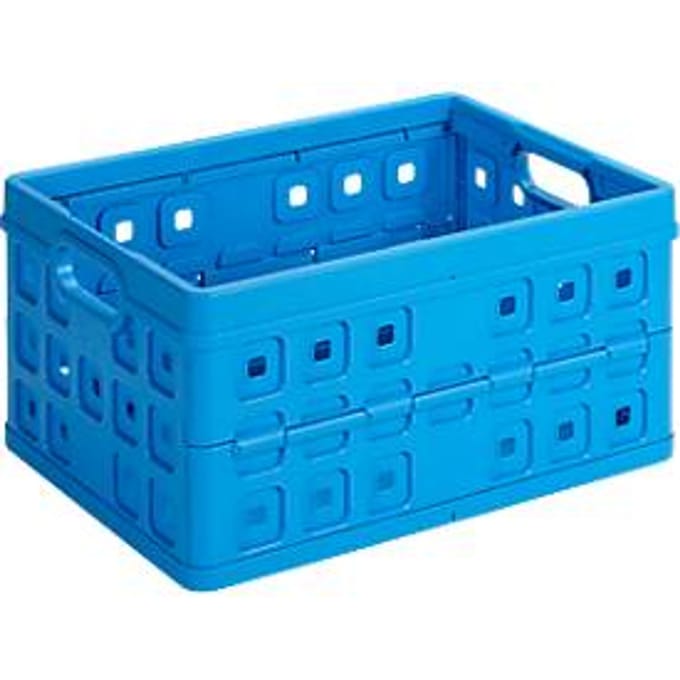 Sunware Square vouwkrat, inhoud 32 liter, met open handgreep, blauw