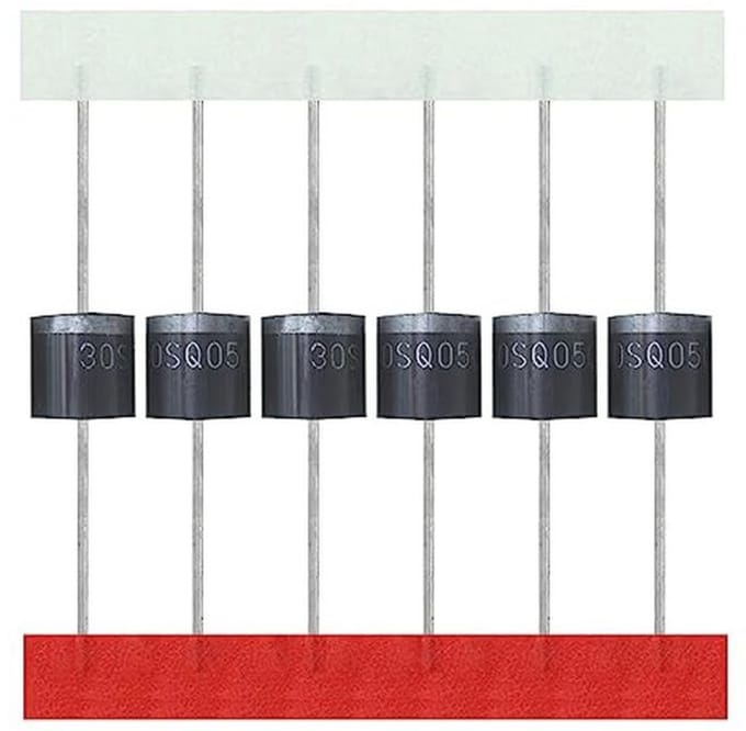 Schottky diode 30A 50V axiaal voor zonnepaneel - 20 stuks
