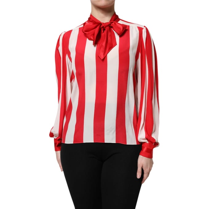 Zijde Blouse Met Stropdas Hals