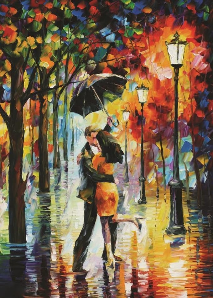 Dansen in de Regen - Leonid Afremov (1000)