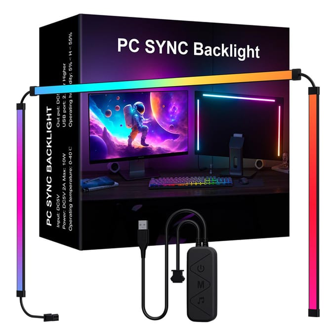 RGB Phantom Ambiance Display LED Lichtbalk Muziekritme Dynamische Lichtsynchronisatie Software 27inch