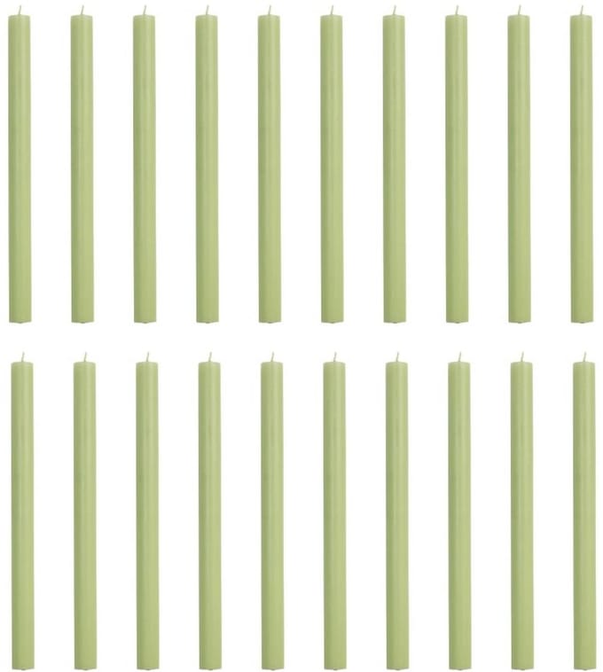 RUSTIK LYS DINERKAARS FROSTED GREEN 2.1 x 30 cm doos van 20