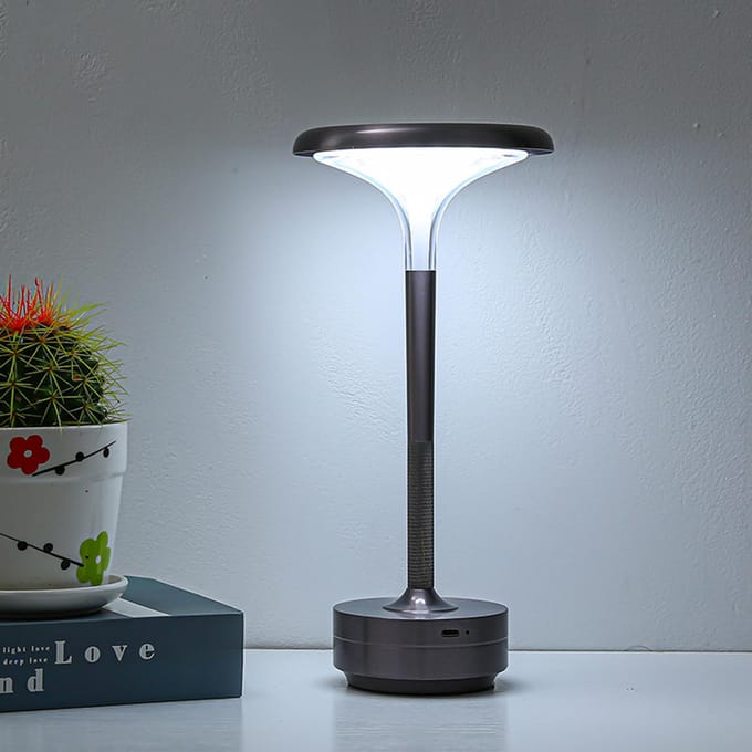 Oplaadbare LED Tafellamp Touchbediening Traploos Dimbare Nachtkastlamp Draagbare Bureaulamp voor zwart