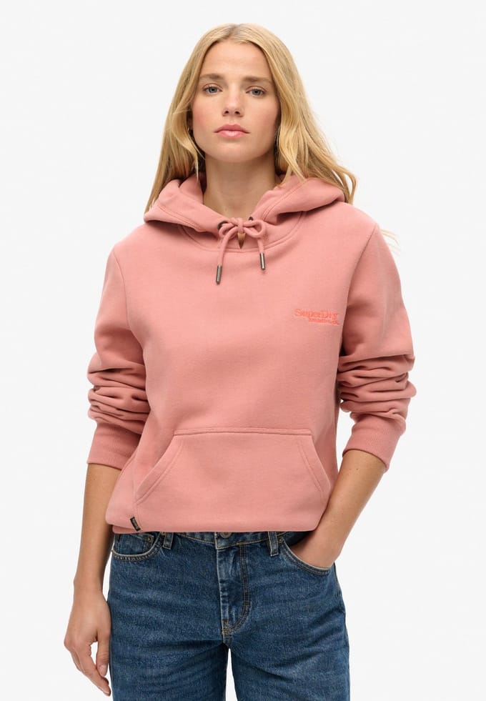 Dames sweatshirt met capuchon en logo Superdry Essential
