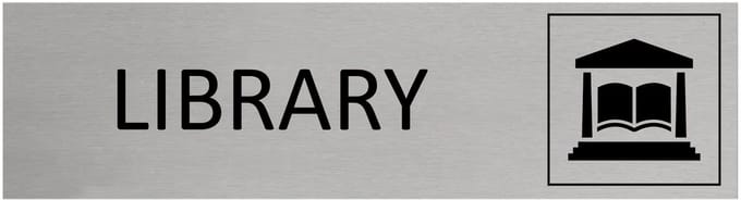 CombiCraft Aluminium deurbordje Library 165x45mm met tape - per stuk