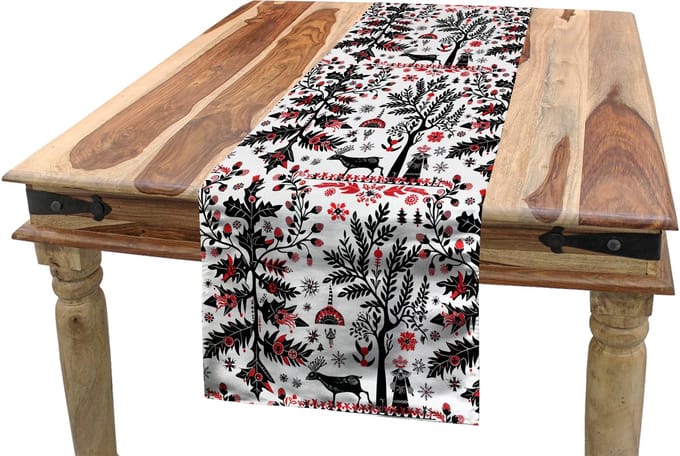 New Bed Kerstmis Scandi Kerst Vibe Print Accent Rechthoekige Tafelrunner, 40cm x 180cm