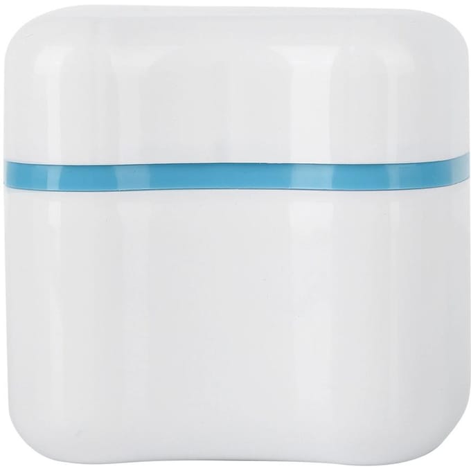 Prothese Vals Gebit Opbergdoos Etui Met Filterzeef Tandheelkundig Apparaat(Blauw) white