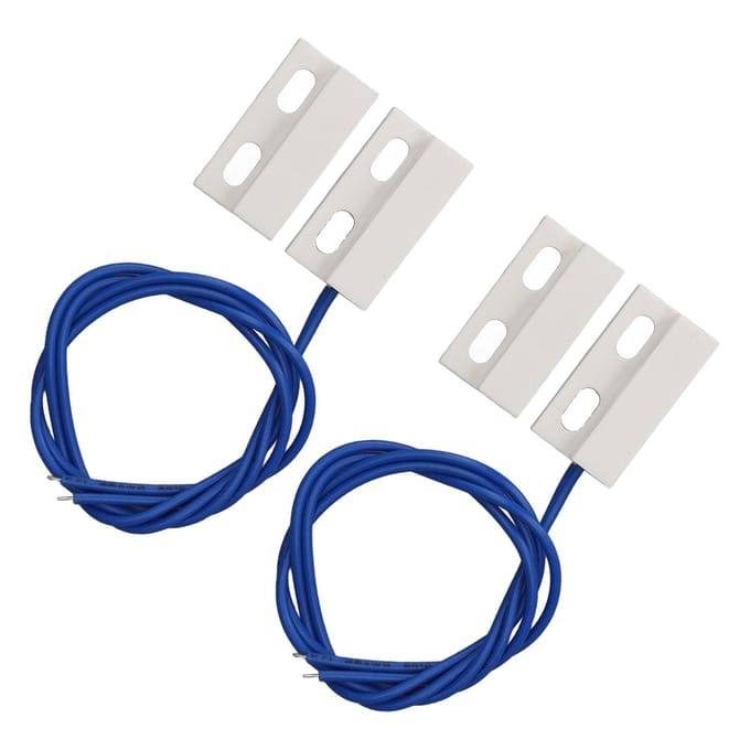 2 Paires Contact Magnétique de Porte Normalement Fermé Encastré Capteur de Contact pour Fenêtre Portail Maison white