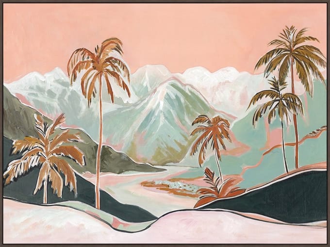 Schilderij met frame 80x60cm tropical