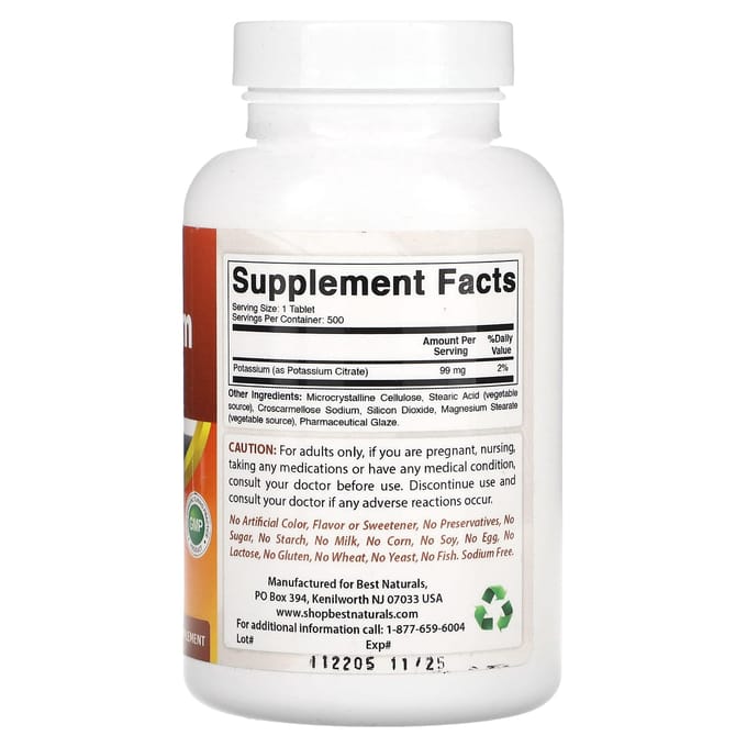 Kaliumcitraat, 99mg, 500 Tabletten