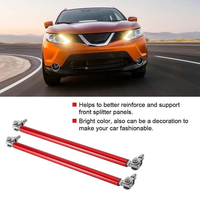 1 Paire 20cm Barre de Support d'Étrie de Pare-chocs Avant de Voiture Tige de Support de Modification de Voiture(rouge) red