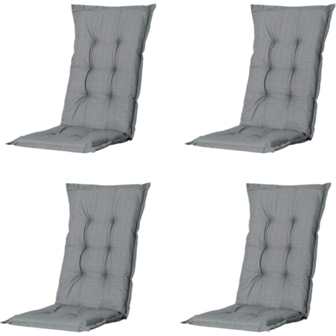 Madison - Tuinstoelkussen Lage Rug Basic grey - Ca. 105x50 cm - Set van 4