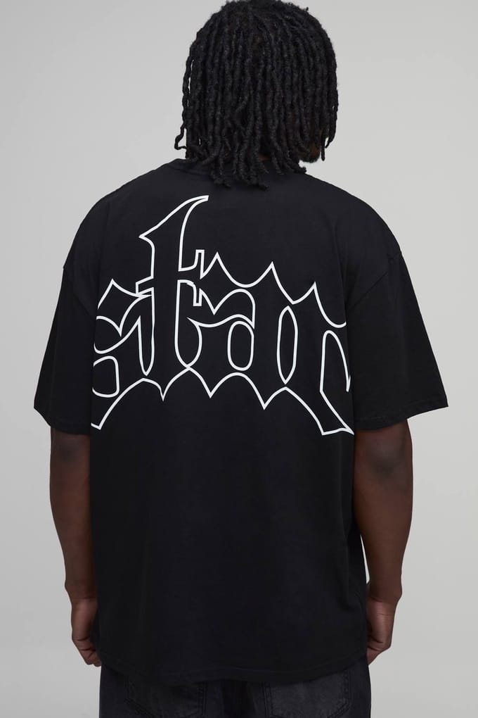 Lang Zwart Oversized T-shirt Met Sterrenprint | Black | Size Medium