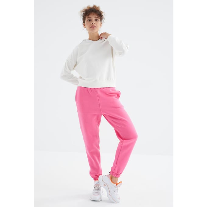 Dames High-Waist Fleece Jogger Sweatpants