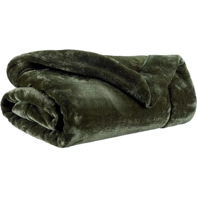 Zachte Vivaraise plaid - 100% polyester, saliegroen, 150 x 200 cm