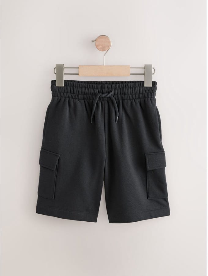 Next - Jongens - Cargoshort van jersey - Zwart