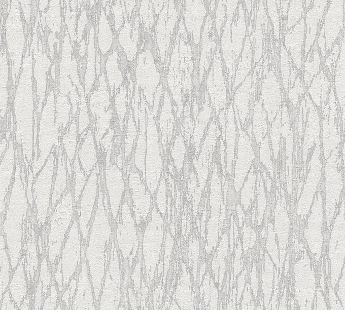 ABSTRACT BEHANG | Lijnen - Wit Grijs Zilver - Living Walls Smart Surfaces