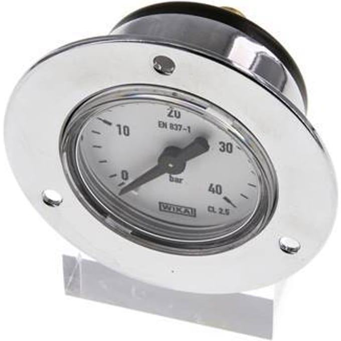 0..40 Bar Paneelmontage Manometer Staal/Messing 40 mm Klasse 2.5 (Voorflens) - MW04040SH-FP