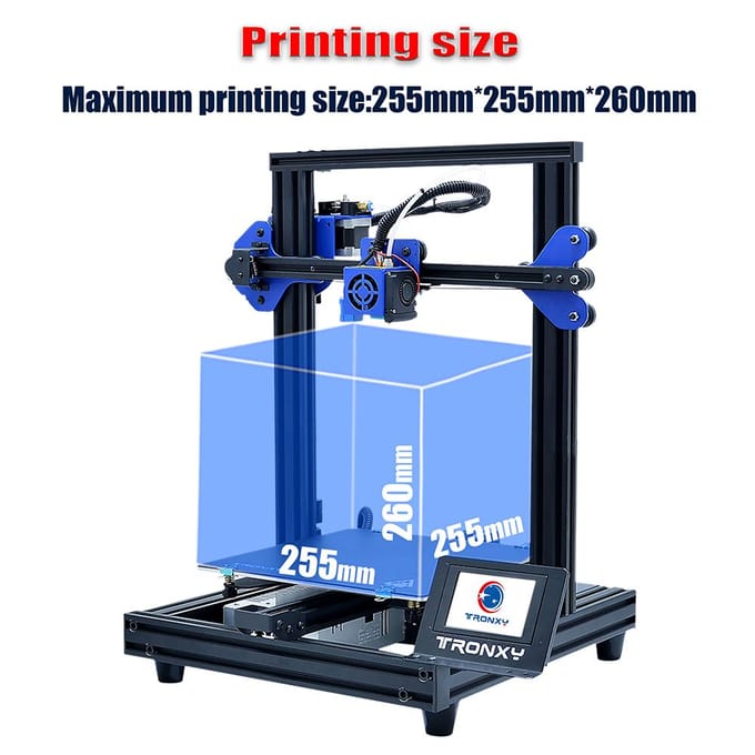 TRONXY XY-2 Pro 3D-printerkit Snelle montage 255*255*260mm Bouwvolume Stil printen Ondersteuning US Plug zwart