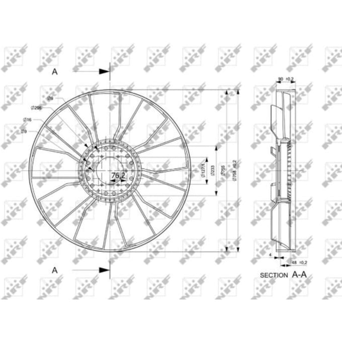Ventilatorwiel, motorkoeling NRF 49865