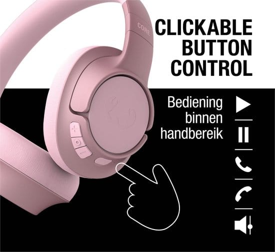 Fresh 'n Rebel Clam Core - Draadloze Bluetooth Koptelefoon - Over-Ear - 45 uur Speelduur - Pastel Pink