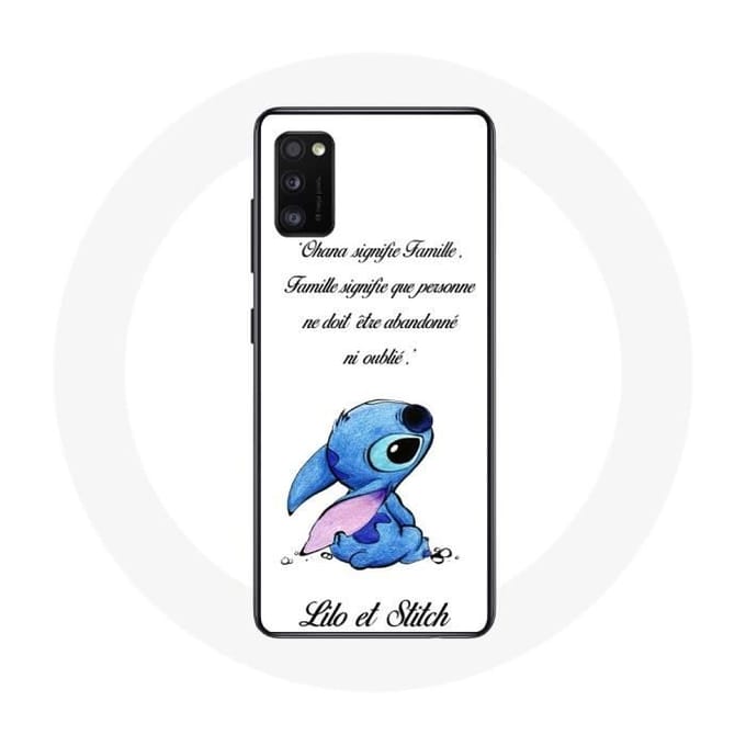 Coque pour samsung galaxy S20 Lilo et Stitch Ohana Citation Blanc