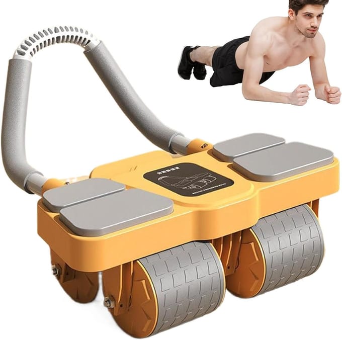 Buikroller met Steun - Core Trainer - Buikspieren Trainen - Automatische Terugslag - 39.7 cm - Oranje