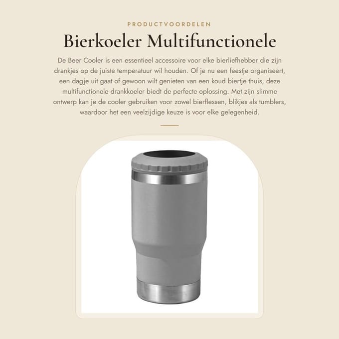 Dailygoods- Bierkoeler Multifunctioneel Ontwerp - Blikjeskoeler - Flessenkoeler - Temperatuurbehoud - Draagbaar - Compact - Drankkoeler