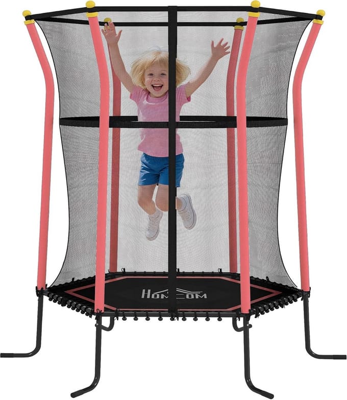 Kinder Trampoline met Veiligheidsnet en Ritsdeur Duurzaam en Stabiel